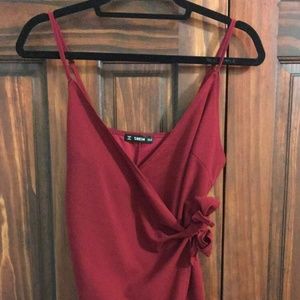 SHEIN Red Wrap Dress